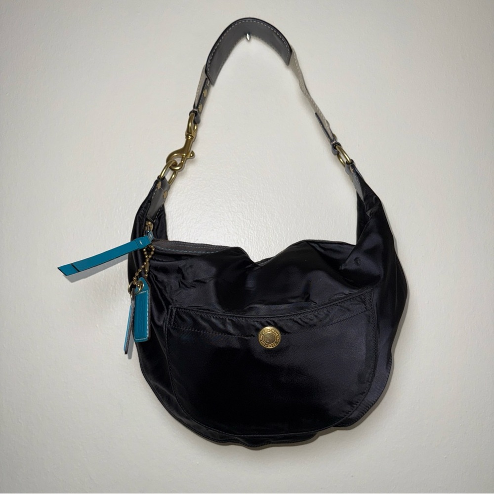 Coach Vintage Y2K women's black teal‎ Hampton soho shoulder bag